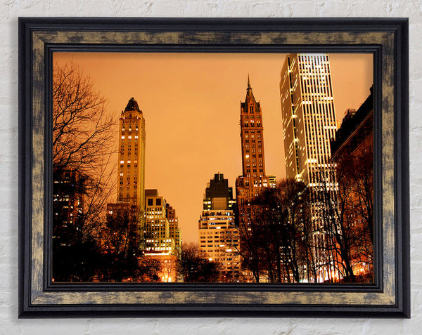 New York Sunset Framed Print