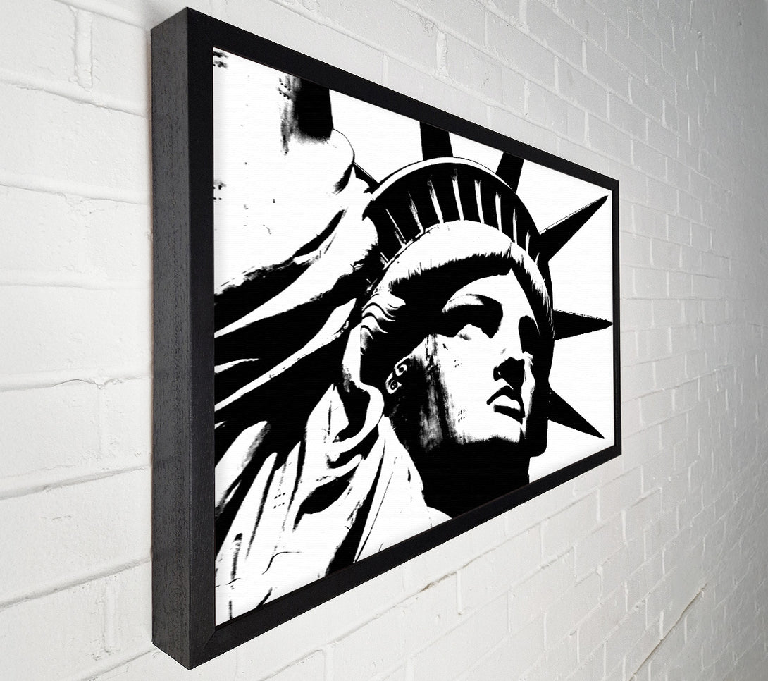  A Canvas Print of New York The Statue Of Liberty B n W Canvas Art