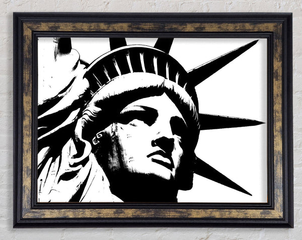 New York The Statue Of Liberty B n W Framed Print