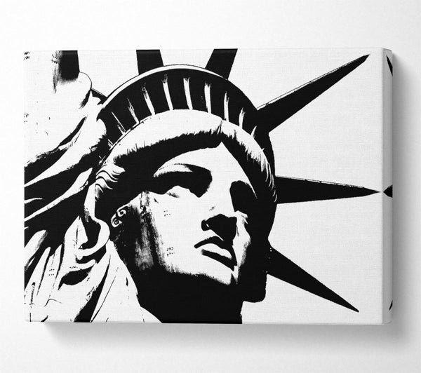  A Canvas Print of New York The Statue Of Liberty B n W Canvas Art