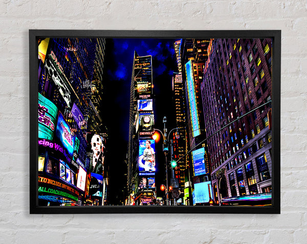 New York Times Square blauer Himmel bei Nacht 