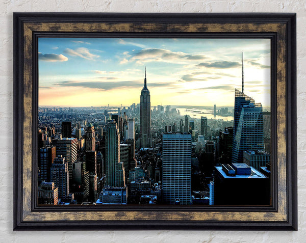 New York View Below The Sky Framed Print