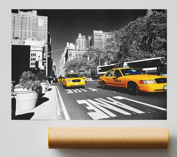 New York Yellow Taxi Drive Poster