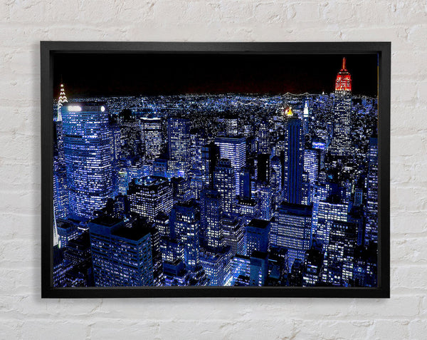New York City Nacht Blues Rotes Top 
