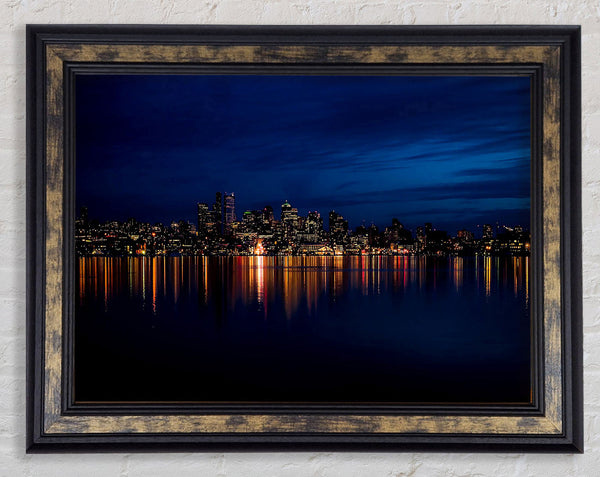 Night City Lights Framed Print