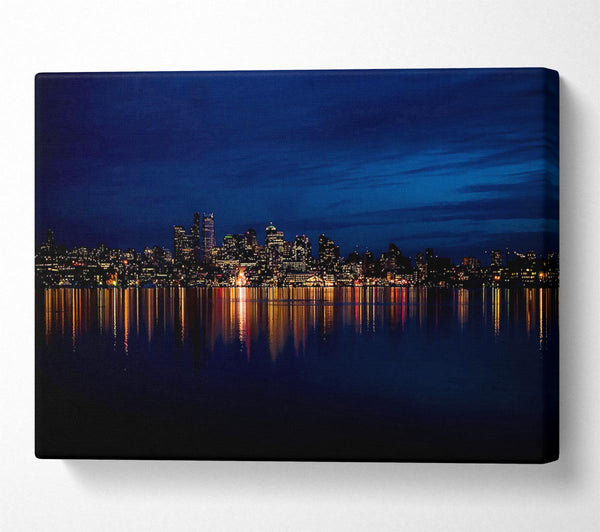  A Canvas Print of Night City Lights Canvas Art