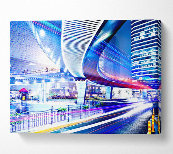  A Canvas Print of Night Urban Traffic Canvas Print