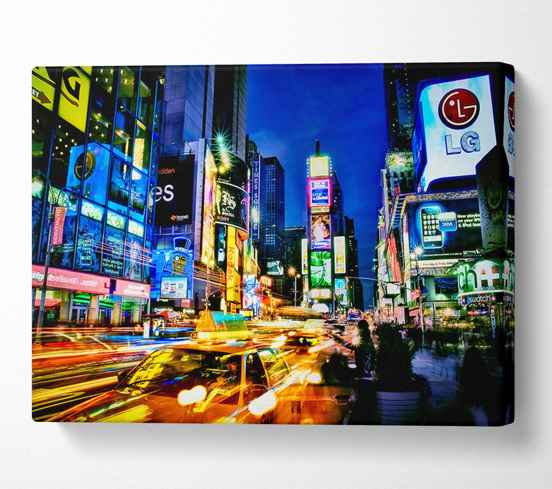  A Canvas Print of Nyc 5Th Avenue Taxi Blur Canvas Wall Art
