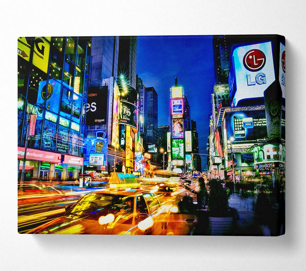  A Canvas Print of Nyc 5Th Avenue Taxi Blur Canvas Wall Art