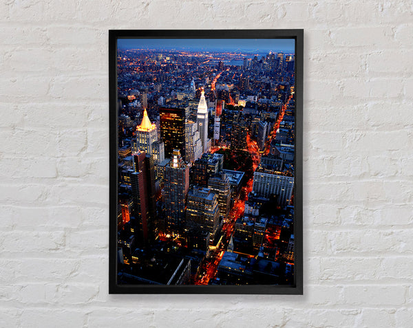 Nyc Ariel Blick auf die Lichter der Stadt