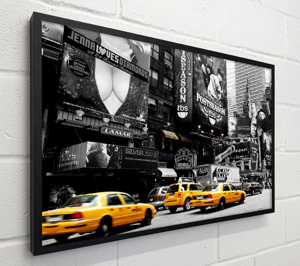 Nyc Broadway Cabs B n W Yellow