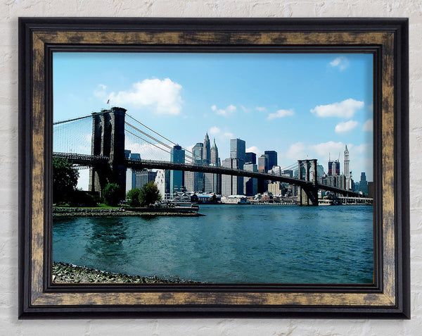 Nyc Brooklyn Blue Framed Print
