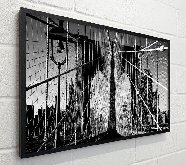 NYC Brooklyn Bridge Architect B n W