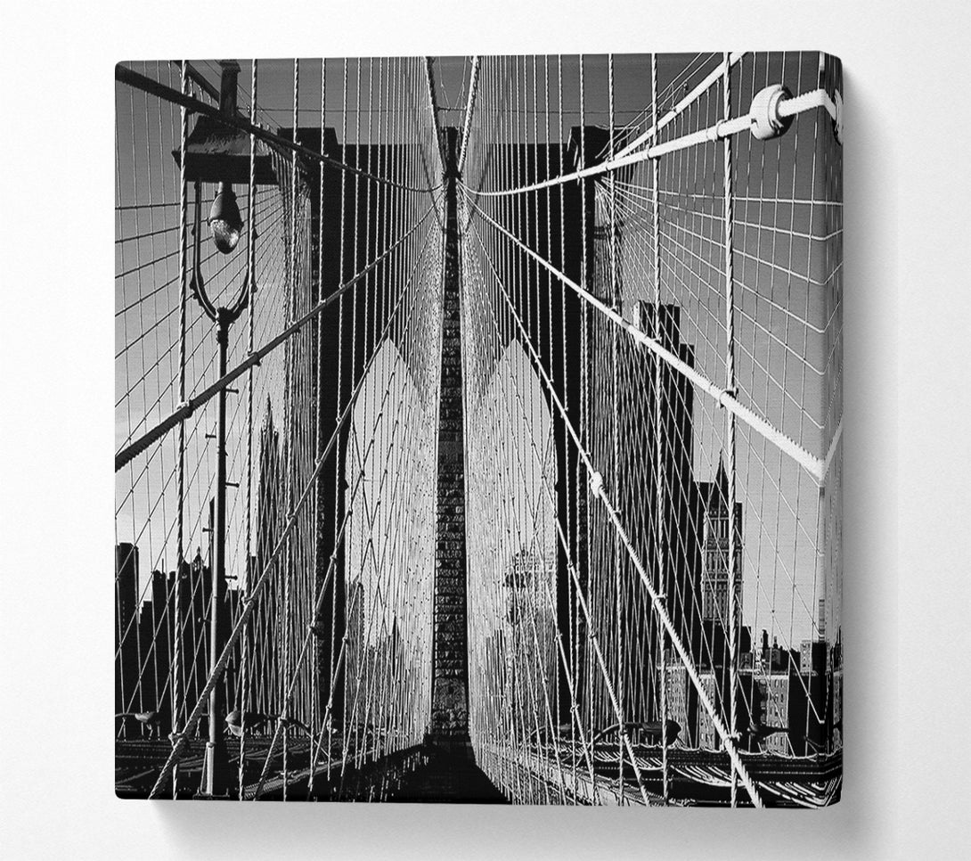  A Canvas Print of NYC Brooklyn Bridge Architect B n W Canvas Print