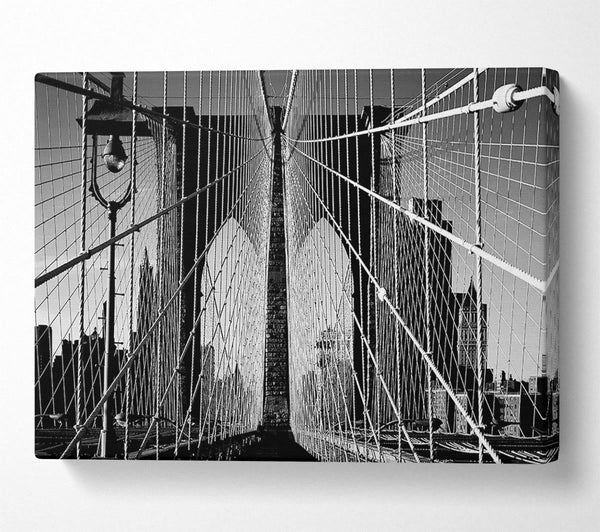  A Canvas Print of NYC Brooklyn Bridge Architect B n W Canvas Print