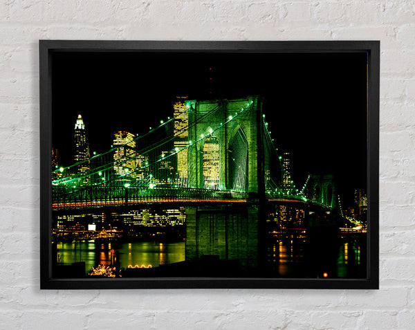 Nyc Brooklyn Bridge Grüner Farbton 
