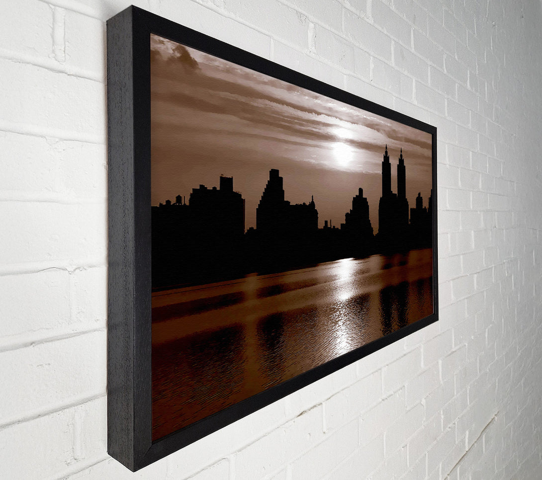  A Canvas Print of Nyc Brown Skyline Canvas Wall Art