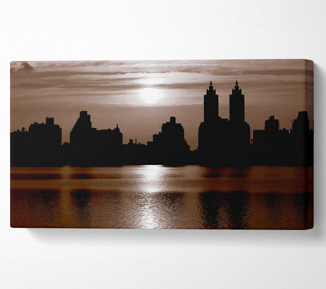  A Canvas Print of Nyc Brown Skyline Canvas Wall Art
