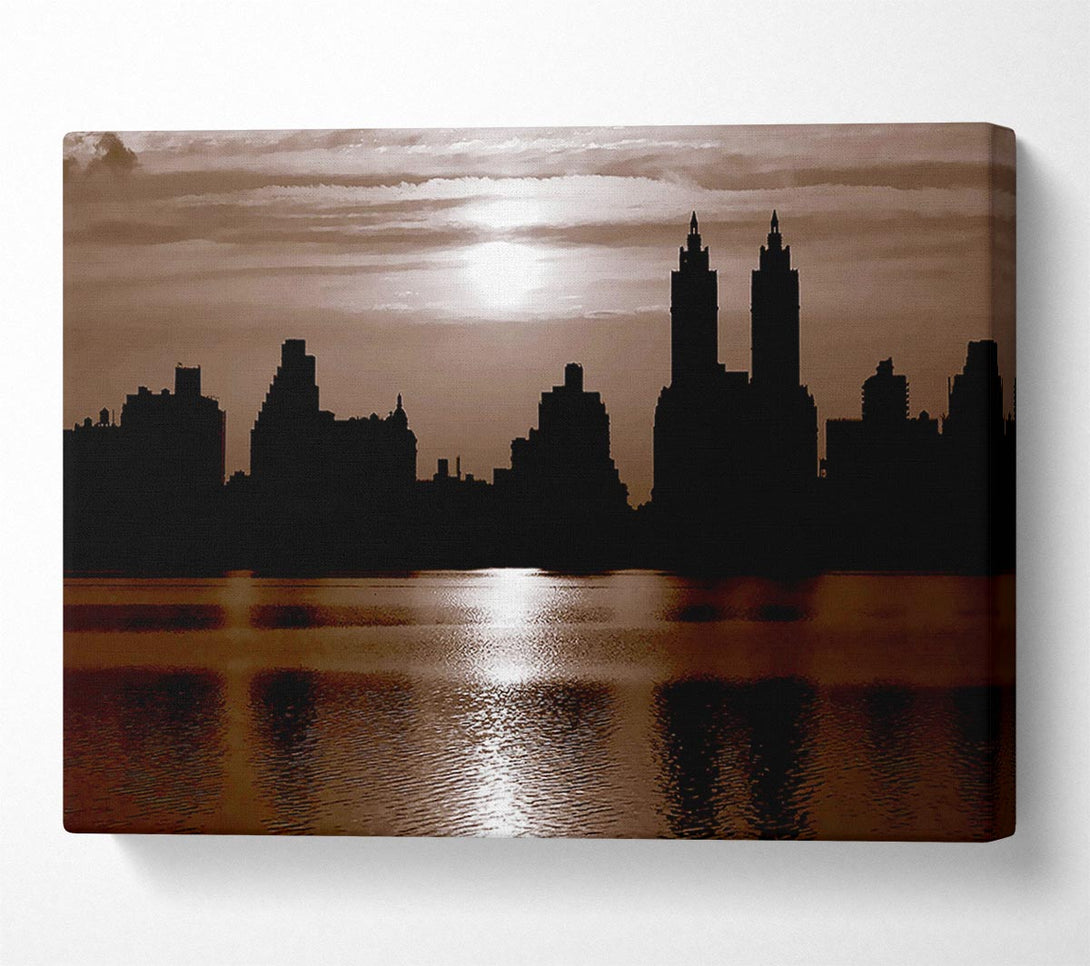  A Canvas Print of Nyc Brown Skyline Canvas Wall Art