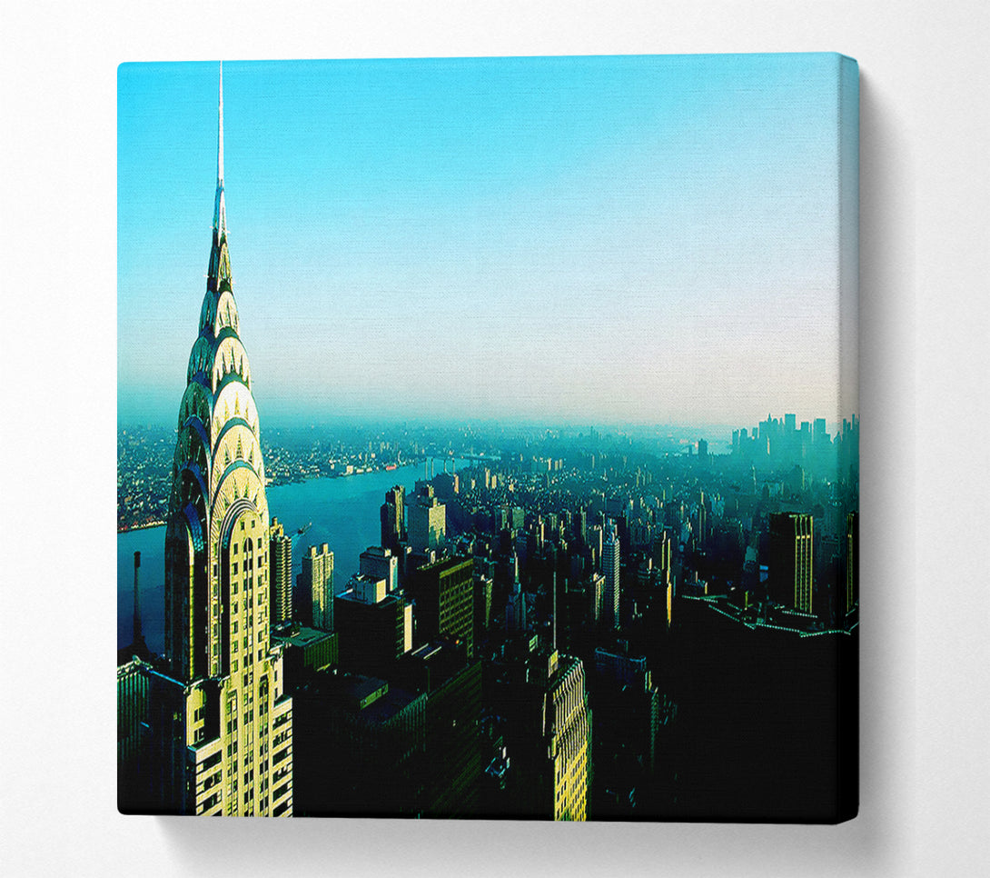 A Canvas Print of Nyc Empire State Blue Canvas Print
