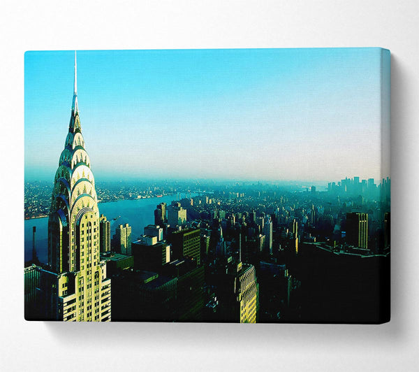  A Canvas Print of Nyc Empire State Blue Canvas Print
