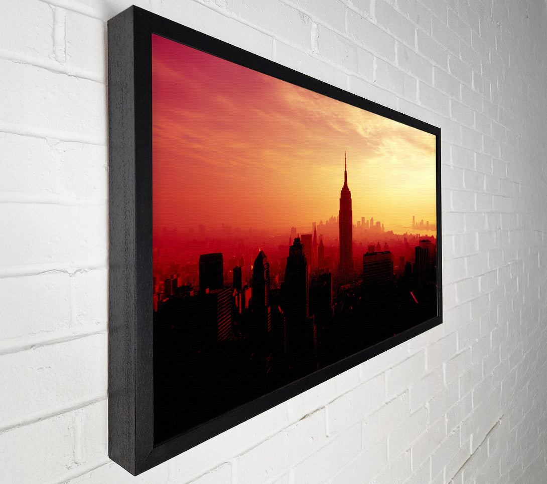  A Canvas Print of Nyc Empire State Building At Sunset Canvas Art