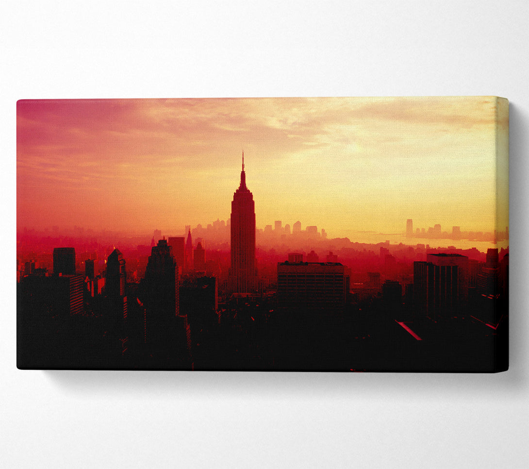  A Canvas Print of Nyc Empire State Building At Sunset Canvas Art
