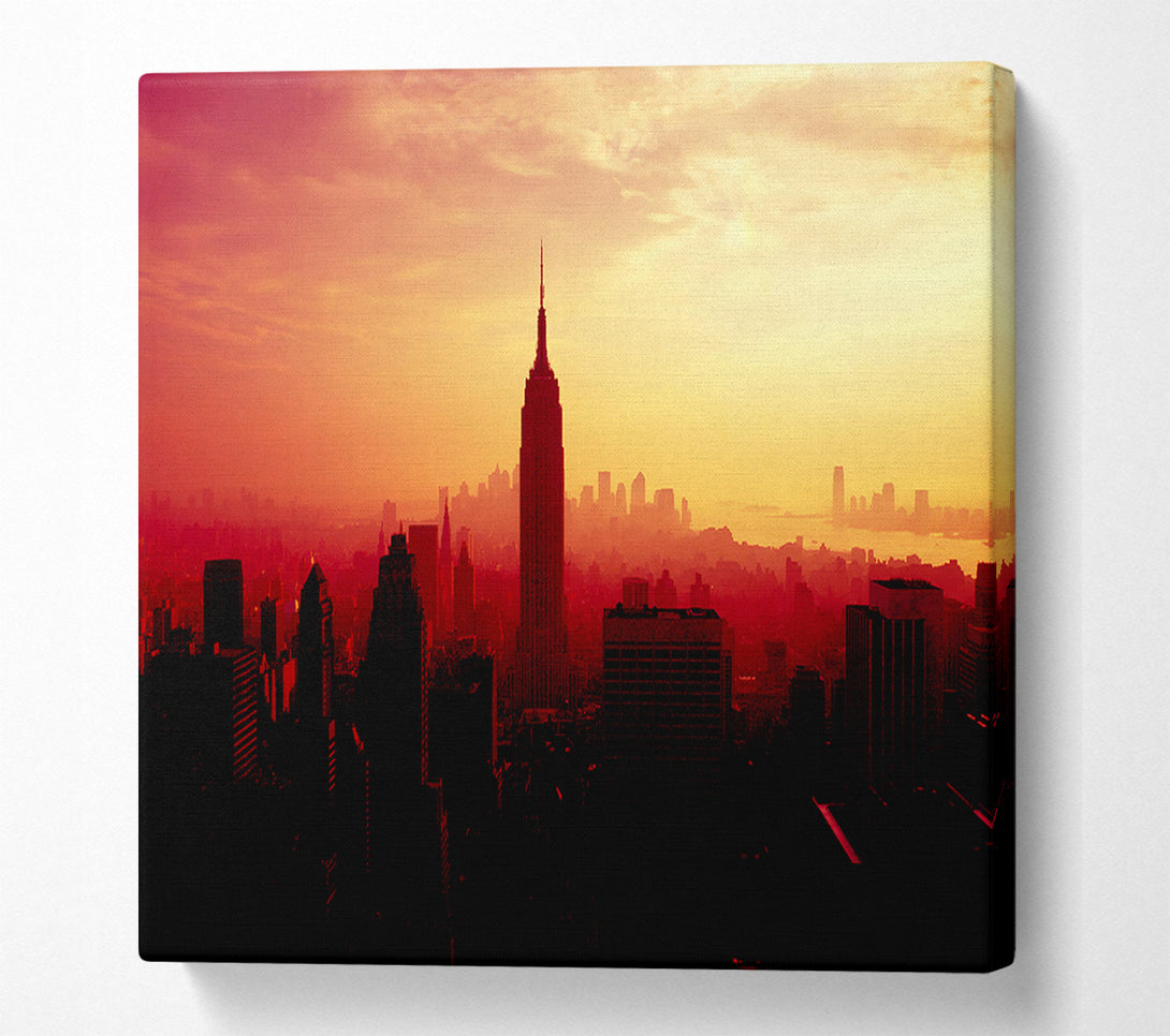  A Canvas Print of Nyc Empire State Building At Sunset Canvas Art