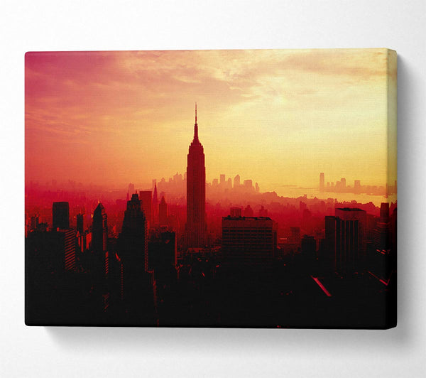  A Canvas Print of Nyc Empire State Building At Sunset Canvas Art