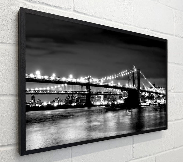 NYC Night Bridge B n W