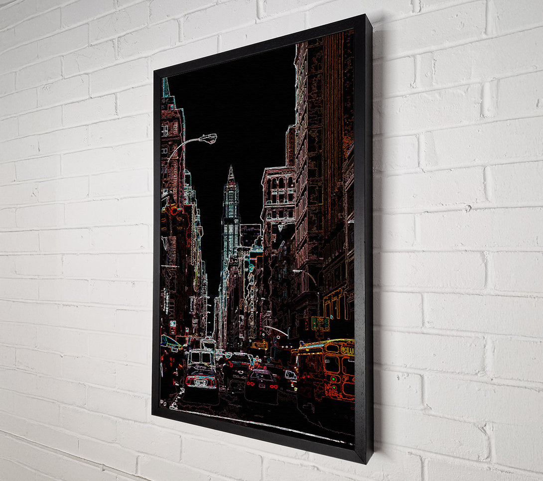  A Canvas Print of NYC Streets Psychedelic Canvas Print