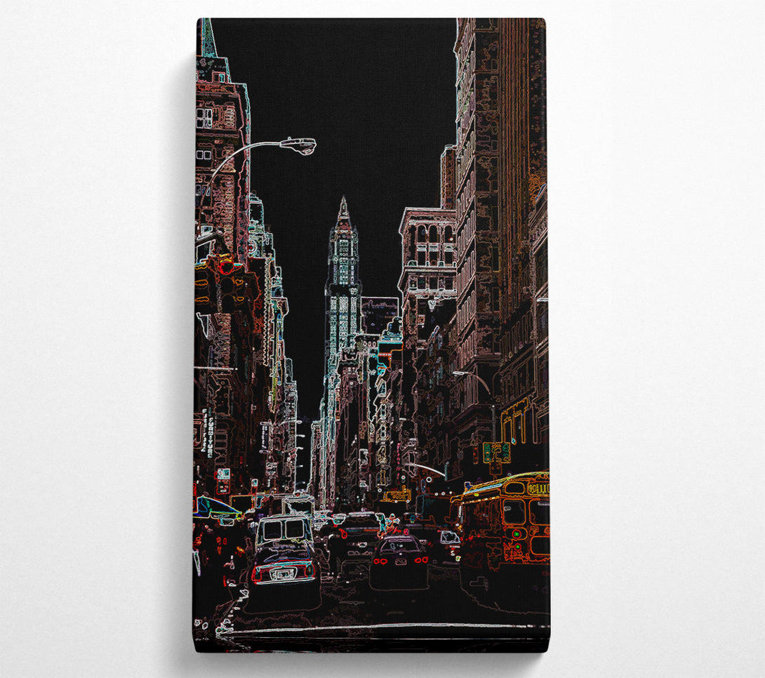  A Canvas Print of NYC Streets Psychedelic Canvas Print