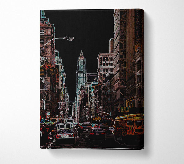  A Canvas Print of NYC Streets Psychedelic Canvas Print