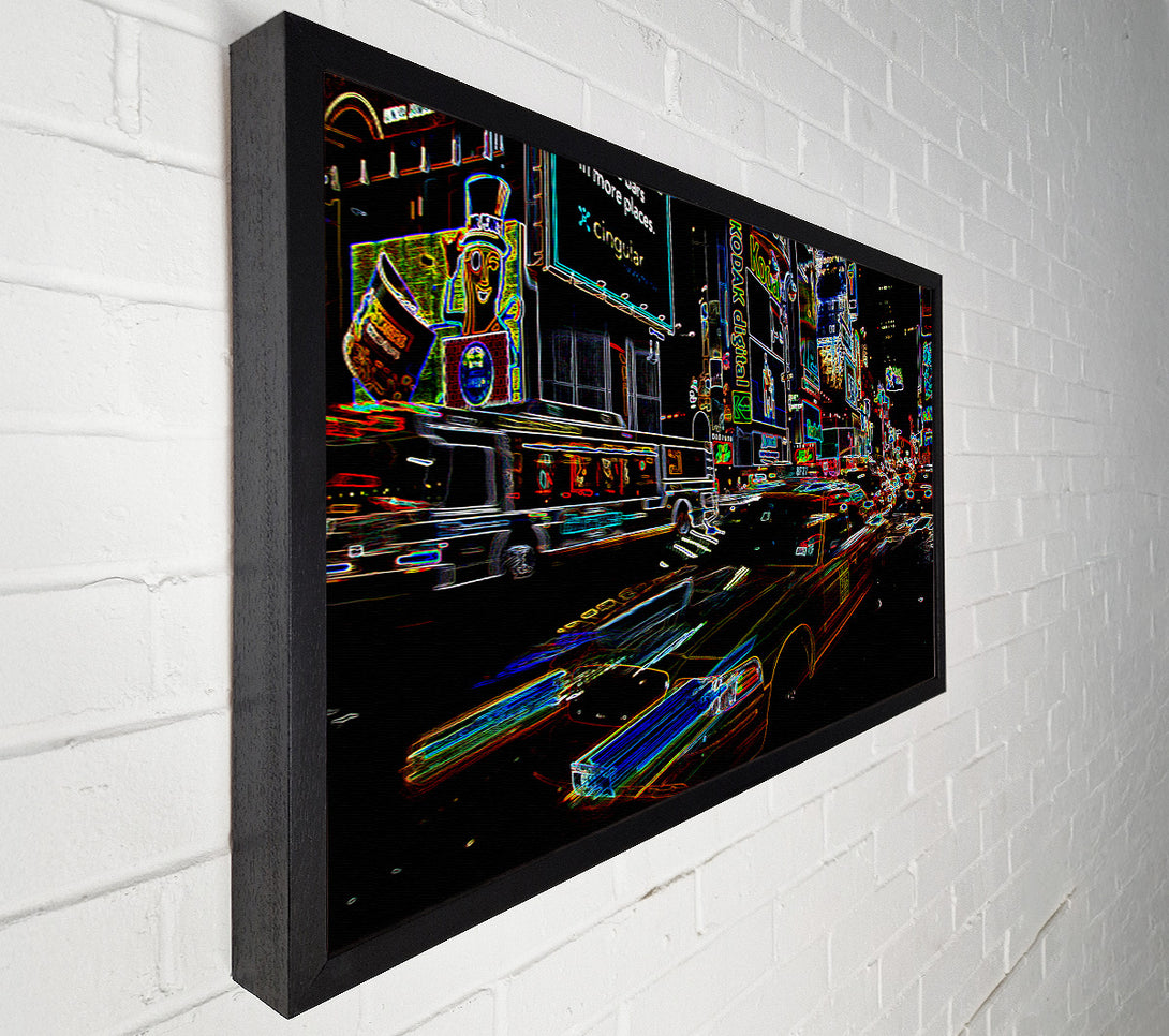  A Canvas Print of NYC Taxi Psychedelic Canvas Wall Art