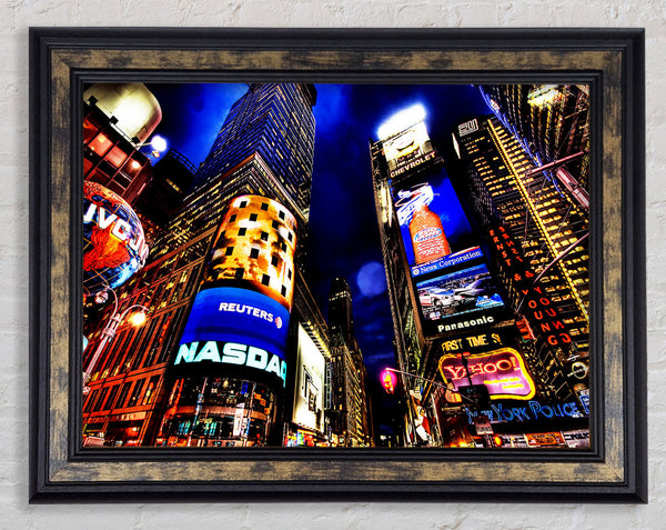 NYC Times Square Lights Framed Print