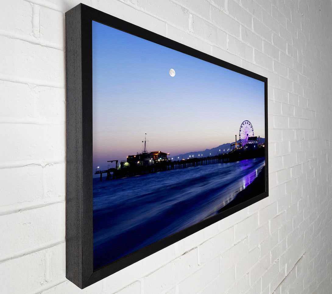  A Canvas Print of Ocean Pier Moonlight Canvas Print