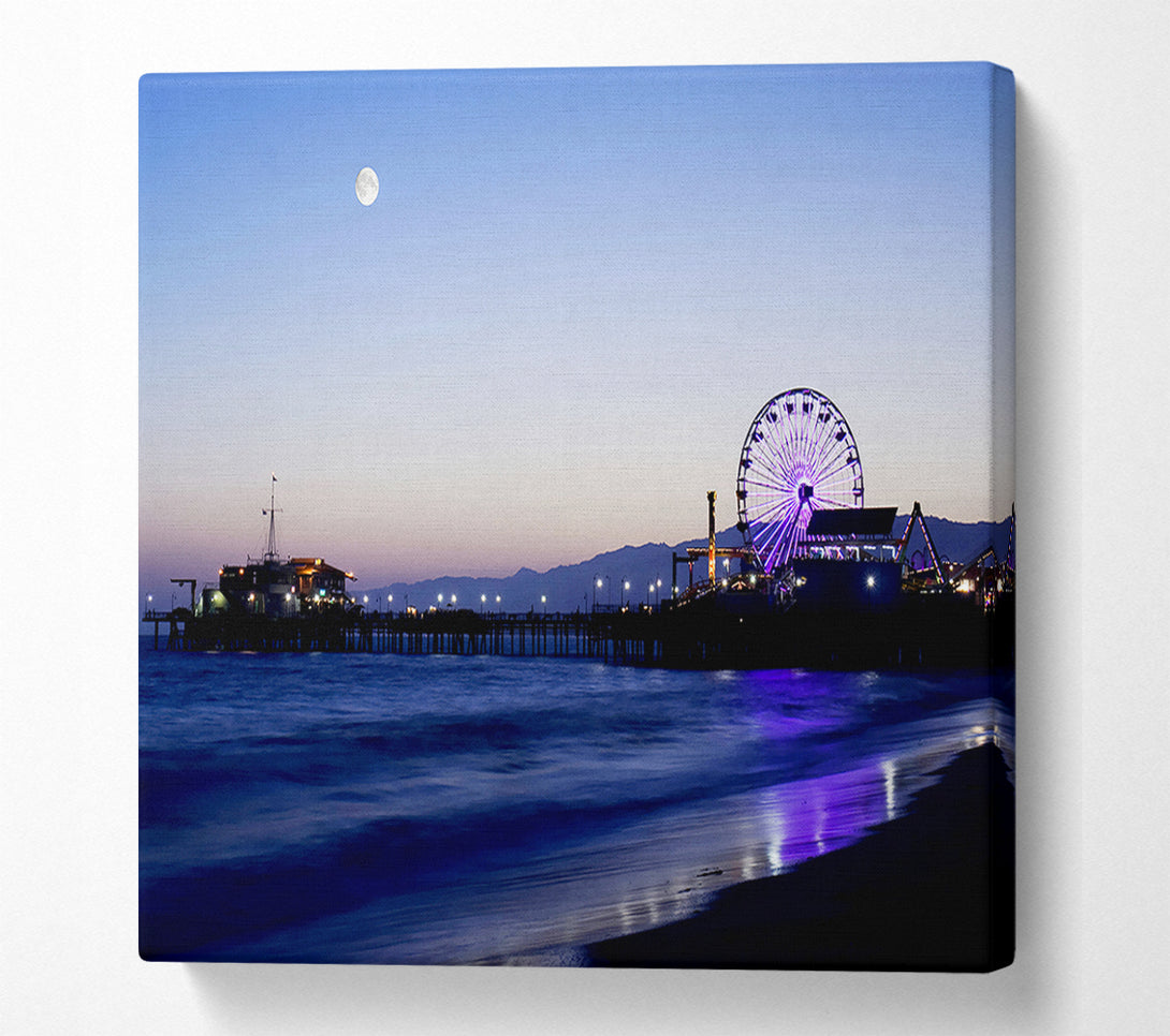  A Canvas Print of Ocean Pier Moonlight Canvas Print