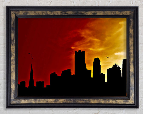 Orange City Sky Framed Print