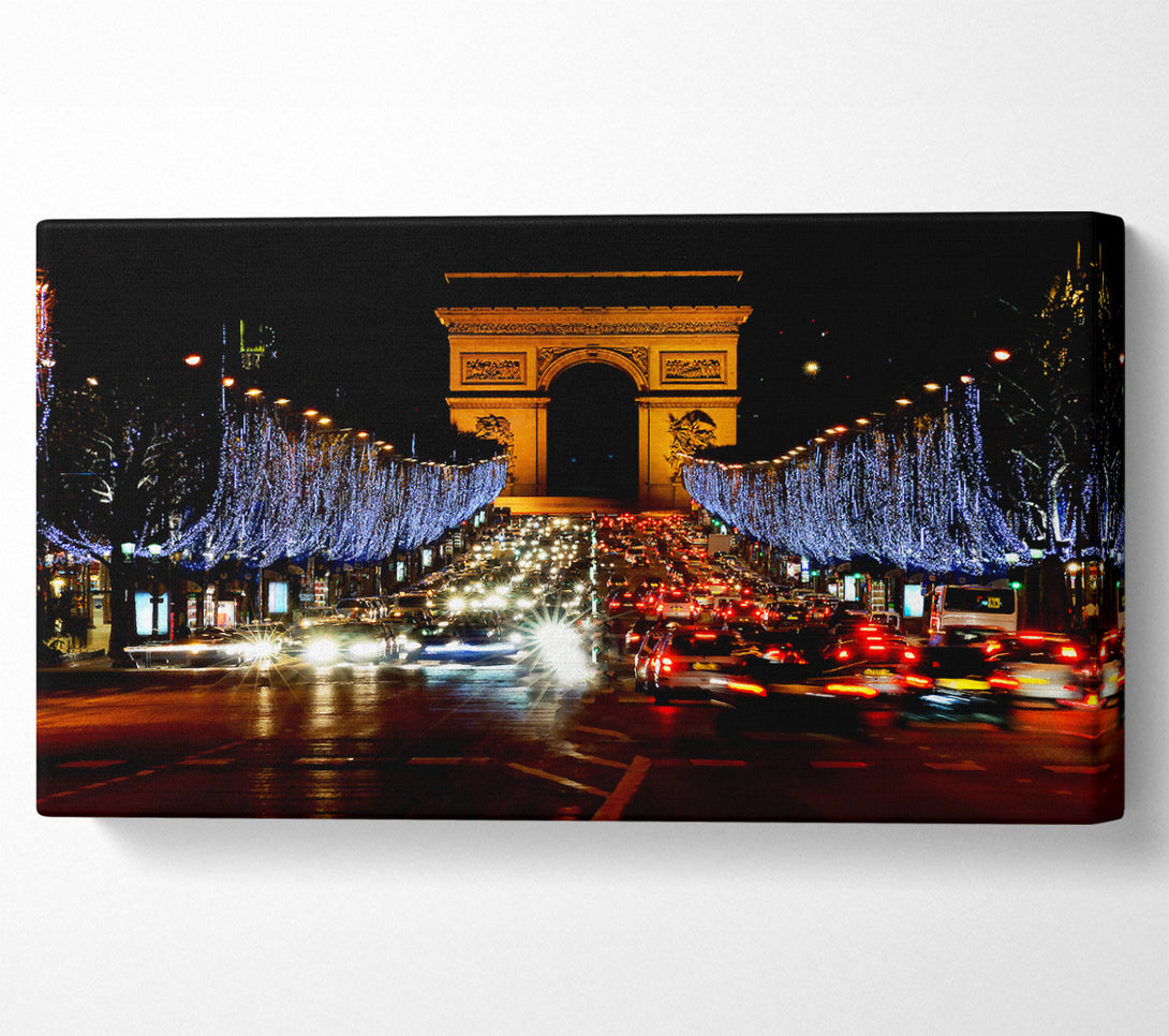 A Canvas Print of Paris Arc De Triomphe Night Lights Canvas Wall Art