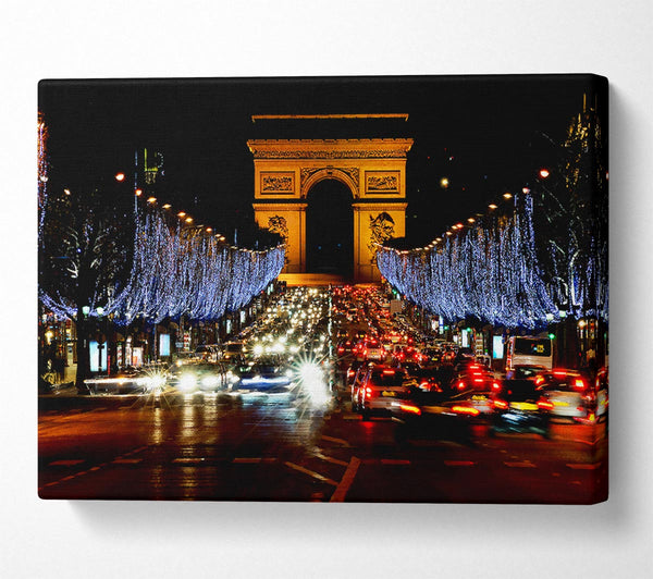  A Canvas Print of Paris Arc De Triomphe Night Lights Canvas Wall Art