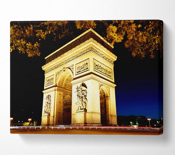  A Canvas Print of Paris Arc De Triomphe Night Glow Canvas Art