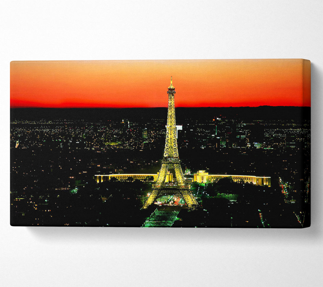  A Canvas Print of Paris Eiffel Tower Golden Nights Canvas Print
