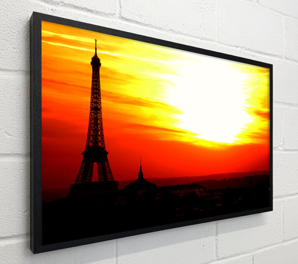 Paris Eiffel Tower Sun Blaze