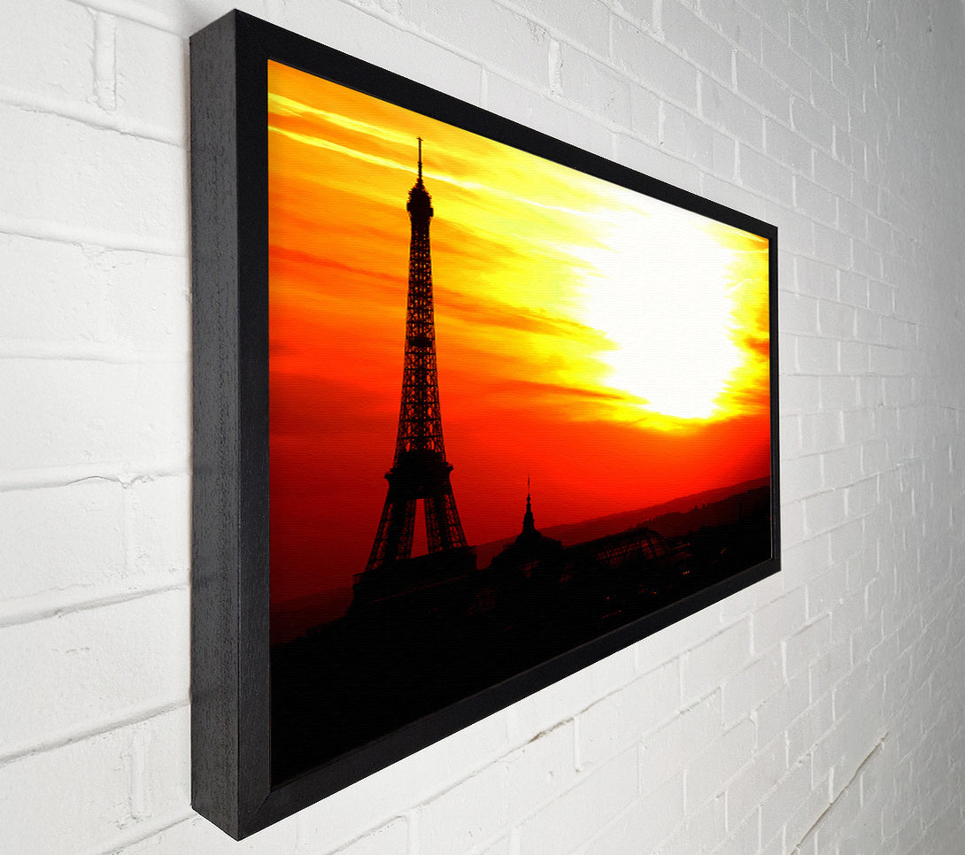  A Canvas Print of Paris Eiffel Tower Sun Blaze Canvas Print