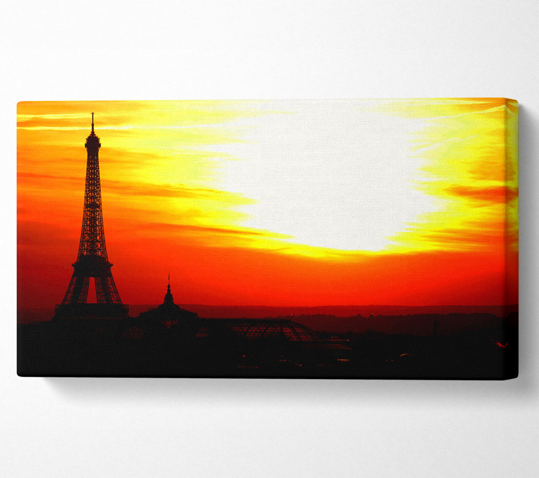  A Canvas Print of Paris Eiffel Tower Sun Blaze Canvas Print