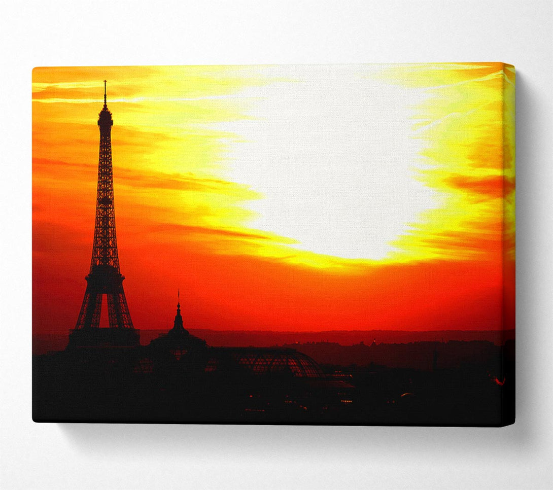  A Canvas Print of Paris Eiffel Tower Sun Blaze Canvas Print
