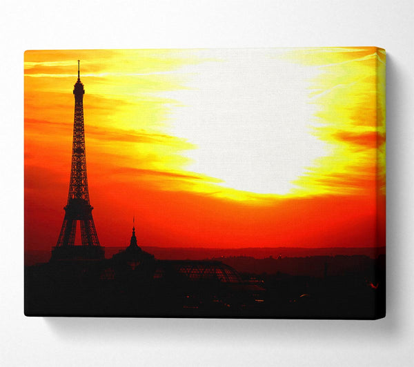  A Canvas Print of Paris Eiffel Tower Sun Blaze Canvas Print