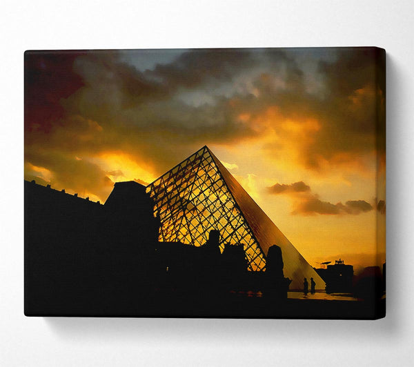 A Canvas Print of Paris Louvre Pyramid At First Light Canvas Wall Art