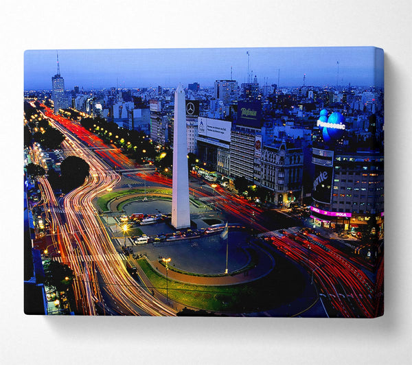  A Canvas Print of Paris Roads At Night Canvas Wall Art