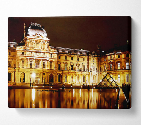  A Canvas Print of Paris The Louvre Lights At Night Canvas Art